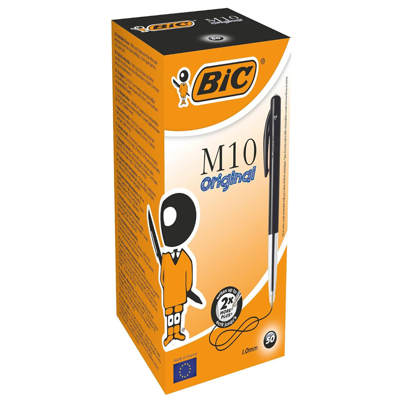 BIC Ballpoint Pens, Black, Box of 50